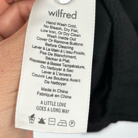 Wilfred Long Sleeve Button Down Midi Dress Black Size Large - Picture 6 of 10